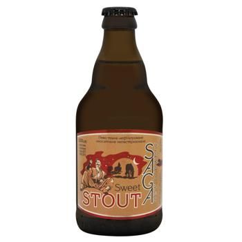 Пиво Saga Sweet Stout темное нефильтрованное 5,8% 0,33л 