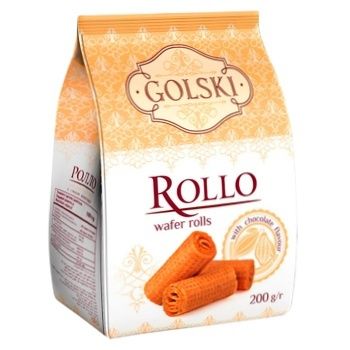 Вафельные рулетики Golski Rollo со вкусом шоколада 200г 