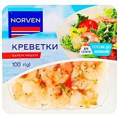 Креветки Norven вареные чищеные в масле со специями 100г