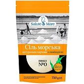 Соль Salute di Mare морская натуральная пищевая с ламинарией помол №0 750г