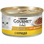 Корм Gourmet Gold Соус Де-люкс с курицей для взрослых кошек 85г