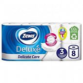 Туалетная бумага Zewa Deluxe Delicate Care белая трехслойная 8шт