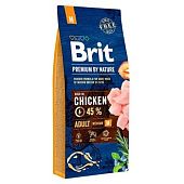 Корм сухой Brit Premium с курицей для взрослых собак средних пород 15кг