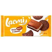 Шоколад молочный Roshen Lacmi Black, White&Caramel с печеньем 100г