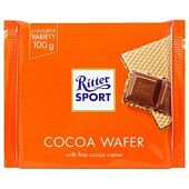 Шоколад молочный Ritter Sport с начинкой какао и вафли 100г