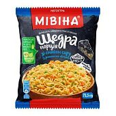 Вермишель МИВИНА® Щедрая порция со вкусом сыра с зеленью и овощами 73,5г