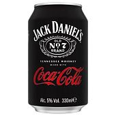 Напиток слабоалкогольный Jack Daniel's Tennessee Whiskey Coca-Cola 5% 0,33л