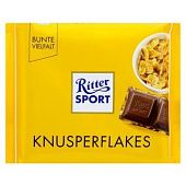 Шоколад молочный Ritter Sport с кукурузными хлопьями 100г