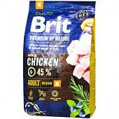 Корм Brit Premium Adult M для собак средних пород 3кг