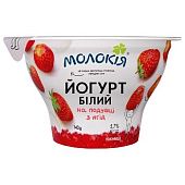 Йогурт Молокія Белый Клубника на подушке из ягод 5,7% 140г