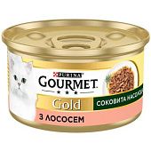 Корм влажный Gourmet Gold Сочное Наслаждение с лососем для взрослых кошек 85г