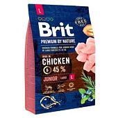 Корм сухой Brit Premium с курицей для щенков и молодых собак больших пород 3кг