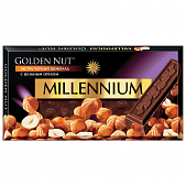 Шоколад черный Millennium Golden Nut с цельными лесными орехами 90г