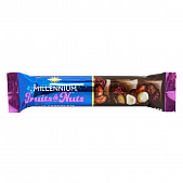 Шоколад молочный Millennium Fruits&Nuts с миндалем, целыми лесными орехами, клюквой и изюмом 35г