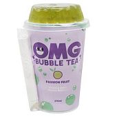 Чай холодный зеленый OMG Bubble Tea маракуйя с шариками яблока 270мл