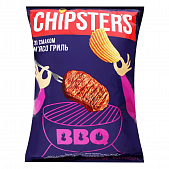Чипсы картофельные Chipsters волнистые со вкусом мясо гриль 120г