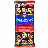 Шоколад черный Millennium Fruits&Nuts миндаль, лесные орехи, апельсиновые цукаты и изюм 140г