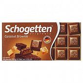 Шоколад молочный Schogetten с начинкой брауни с какао, кусочками печенья и карамели 100г