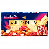 Шоколад белый Millennium Golden Nut с цельными лесными орехами и клюквой 100г