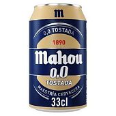 Пиво Mahou Tostada полутемное безалкогольное 0,33л