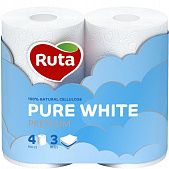 Туалетная бумага Ruta Pure White трехслойная белая 4шт