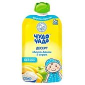 Десерт фруктовый Чудо-Чадо яблоко-банан с творогом 90г