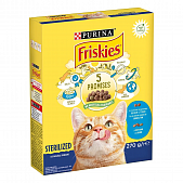 Корм сухой Friskies Sterilised для стерилизованных кошек и кастрированных котов с лососем и овощами 270г