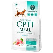 Корм сухой Optimeal с индейкой и овсом для стерилизованных кошек 700г
