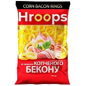 Снеки кукурузные Hroops со вкусом копченого бекона 140г