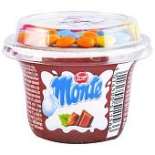 Десерт Zott Monte с шоколадом лесными орехами и какао-драже 70г