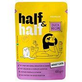 Корм влажный Half&Half с уткой для взрослых кошек 100г