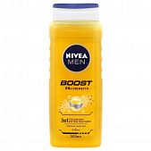 Гель для душа Nivea Men Boost 3в1 для тела, лица, волос 500мл