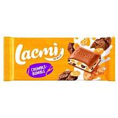 Шоколад молочный Lacmi Crumble-Bumble с молочной начинкой, кукурузными хлопьями и печеньем 83г